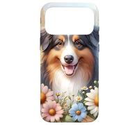 Miniature American Shepherd Dog Summer Wildflowers Artwork Case for iPhone 17 Pro Max