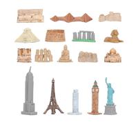 Miniature Ancient Buildings Toys Set 17PCS World Landmarks Egyptian Pyramid Model Kit Plastic Educational Playset for Kids Birthday Party School Activities