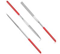 Miniature and Model Files Diamond Needle File Set, 3 Pcs Hardened Alloy Strength Steel Files of Round File, Flat File and Half-Round File for Jewelers Glass Wood Carving Craft