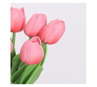 Miniature artificial tulips, warm and elegant, practical artificial flowers for weddings and gardening(Rosy)
