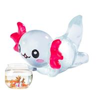 Miniature Axolotl Figures - Cute Resin Glow Material, Duraable Luminous Finish, Tiny Figurines Add Whimsical Charm, Fun Decorative Touch for Small Aquatic Spaces | Ornaments for Aquarium Desk Shelf