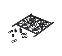 Miniature Balcony Fence Railing Model Figurine for Doll House with Beautiful Carved Pattern Scene Setting Accessories Scale Model Railings