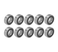 Miniature Ball Bearings High Accuracy Rubber Sealed Deep Groove Radial Axial Bearing 10PCS Set for Gearboxes Instruments Motors Household Appliances Transportation Vehicles Roller (6001 Rubber