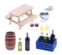 Miniature Bar Scene Ornament Kit - Tiny Scale 1to8cm Resin Set, Tavern Display Piece, Wine Cellar Mini Decor | Shop Window Showcase Interior Accent Collectible Gift Diorama Model Figure