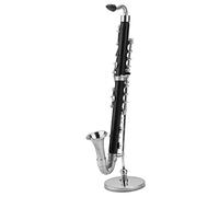 Miniature Bass C et, Clarinet Model Musical Instruments et, 5.1in Instrument Home Accessories Ornaments Decor Display with Stand and Case for Kids Accessory