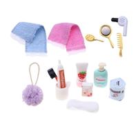 Miniature Bathroom Accessories - 1:12 Furniture Set - Realistic Hair Dryer & Comb Model for Doll House Decoration DIY Scene Display Kids Play Gift Collectible