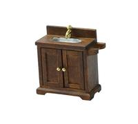 Miniature Bathroom Sink and Cabinet for 1/16 Scale Dollhouse Decoration Enthusiast Miniature Home Decoration