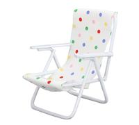Miniature Beach Chair Lifelike Lightweight Metal Frame Folding Dollhouse Chair Decoration for Adults and Children (Colorful Dot Type)