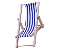 Miniature Beach Chair - Mini Decorative Deck Chair, Wooden Doll Lounger, Foldable Deck Chairs for Decoration, 1 x Lounge Chairs Model, Furniture Accessories for Home Desk, Garden Decor