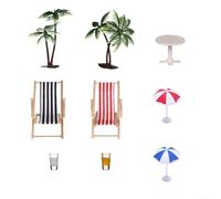 Miniature Beach Set 9pcs Dollhouse Decor Tropical