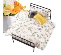 Miniature Bed Set With Wrought Iron Frame - Exquisite 1:12 Scale Bedding Kit With Blankets & Pillows | Realistic Victorian Style Furniture
