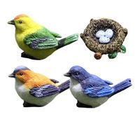 miniature birds Resin Birds Cute Bird Figurines 4PCS/Sets Mini Bird Decorative Fairy Garden Miniatures, Resin Crafts DIY Succulent Plant Bonsai Figurines, M