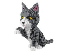 Miniature Block Construction Kit. Pet Figure To Build. Creative Hobby For Adults And Children.Cat Giving Paw