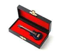 Miniature Blue Gibson Electric Guitar Miniature 1/12th Scale Musical Instrument In Black Vinyl Case With Metal Clasp