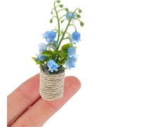 Miniature Blue Hyacinth Potted Plants - 1:12 Scale Artificial Flower Basket Bonsai for Dollhouse Decoration, Fairy Garden, Micro Landscape, DIY Home Décor, Car Interior Display & Tabletop Ornament