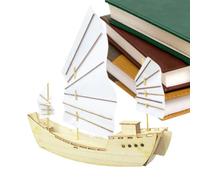 Miniature Boat Assembly Kit - 8.07x1.38x5.12 Inches, Wooden Nautical Craft Model, Hands-On Learning Project | Kindergarten School Nursery Home Activity Cognitive Development Creativity Problem Solving