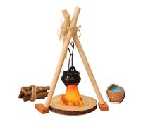 Miniature Bonfire | Model Set 1 12 Garden Accessories - Mini Hanging Stove and Fire Pit - for Indoor Outdoor Family Gatherings Garden
