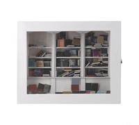 Miniature Bookcase Set, Anti-anxiety Bookcases With200 Mini Books, Wooden Small Stress Relief Bookshelf For Home Decor Present(B)