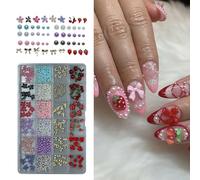 Miniature Bows Pearls Nails Embellishments Assorted Shapes and Colors Great for Professional or Home Manicure Nails Decorations