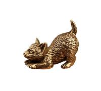 Miniature Brass Cats Statue Vintage Antique Kitten Sculpture Decors Tabletop Shelf Display For Kitten Enthusiasts Decorative Brass Cats Statue For Desk