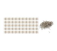 Miniature Brass Hinges Set of 50 for Craft Projects, for Jewelry Box Creation and Model Making (Silver)