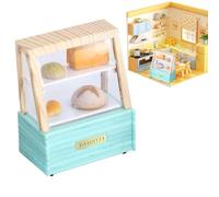 Miniature Bread Display Cabinet,Simulation Desserts Counter Model - OB11 Photography Props for Home, Tabletop, Shelf, Kid Room