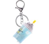 Miniature Bubble Tea Key Chain Simulation Car Keychain Acrylic Bubble Tea Pearl Milk Key Ring Gift Accessories Bag Pendantblue Useful and Professional