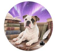 Miniature Bull Terrier 1000 Piece Jigsaw Puzzles Pet Dog Round Puzzles Classic Family Game Color Challenge for Adults And Kids 1000pcs (67.5x67.5cm)