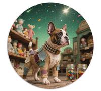 Miniature Bull Terrier（2） 1000 Piece Jigsaw Puzzles Pet Dog Round Puzzles Creative Family Game Color Challenge for Travel Gifts,Present 1000pcs (67.5x67.5cm)