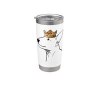 Miniature Bull Terrier Dog Wearing Crown Stainless Steel Insulated Tumbler