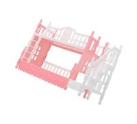Miniature Bunk Bed Model with Ladder, Pink ABS Dollhouse Furniture | Classical Style Mini House Furniture, for Miniature Dolls and Dollhouse Bedding Play, Sturdy Decorative Accent