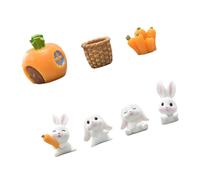 Miniature Bunnies Figurines, Tiny Rabbits, Seven pieces