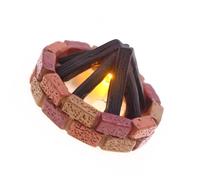 Miniature Campfire with ABS Component | Realistic Flickering Flame for Doll House Scenes with Warm LED Light with Power Safe for Kids
