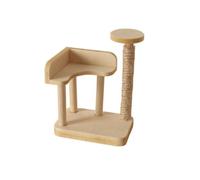 Miniature Cat Climbing Shelf With Wooden Base And Rope Wrapped Post For Dollhouse Decor And Tabletop Display Suitable For Pet Themed And Photography Prop Use