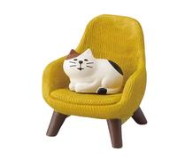 Miniature Cat Figurines with Small Sofa,Cat Ornament Resin Cat Figures Desk Decor Accessories for Home Warm Cute Cat Statue for Cat Lovers,2 x 1.9 x 1.9in