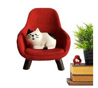 Miniature Cat Figurines with Small Sofa,Cat Ornament Resin Cat Figures Desk Decor Accessories for Home Warm Cute Cat Statue for Cat Lovers,2 x 1.9 x 1.9in