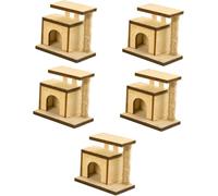 Miniature Cat Tree Model - 5pcs Mini Cat Scratcher Dollhouse Accessories for Realistic Landscaping Scenes