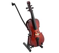 Miniature Cello Replica, Mini Wooden Cello Instrument Model with Case Instrument Model Musical Gifts Ornaments for Desk Shelf Decor Ornaments Gift Idea 5.5in