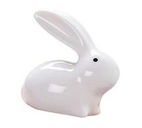 Miniature Ceramic Bunny Figurine Statues Animal Ornament for Decor White, 8.5 x 5 x 7.8 cm