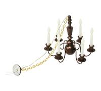 Miniature Chandelier, Six Head Ceiling Light with LED Beads, Metal Antique Style Dollhouse Light Fixture, 3 V Lighting Model for Architectural Sand Table, Interior Building Decor