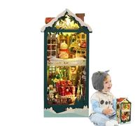 Miniature Christmas Book Nook,Christmas Themed Book Corners,Miniature Book Corner Craft Kit | Booknook Decor, Diorama Kits for Teens