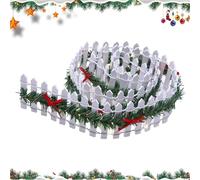 Miniature Christmas Fence | 35 Inch Wooden Crafts Barrier Panel - Mini House Fence with LED Light for Christmas Tree Holiday Home Decor Fairy Garden Village