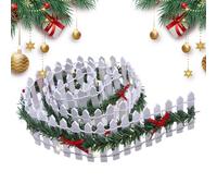 Miniature Christmas Fence with LED Light, 90cm Christmas Village Fence, Fairy Garden C-hristmas Decorative Fences, for Landscape Doll House Flower Pot Ornament