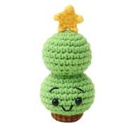 Miniature Christmas Figurines - 9cm Cotton Crochet Doll | Small Handmade Christmas Ornament | Indoor Table Bookcase Decoration for Festive Styling in Home Office