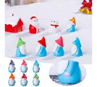 Miniature Christmas Scene DIY: Santa Dwarf Snowman Festive Micro Ornaments Holiday Seasonal Display Adorable Desk Idea (F, 1. 1x1. 1x1. 9cm)