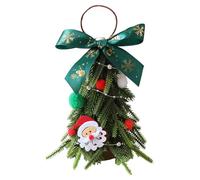 Miniature Christmas Tree Decorations - Festive Pine Figures Snowflake Pattern Christmas Desktop Decor | Creative White Foam Design, Lovely