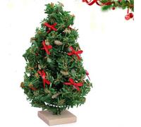 Miniature Christmas Tree Lights For Dolls House, 1/12 Scale Christmas Tree, Dolls House Light Up Christmas Tree, Table Top Lighted Christmas Tree, Cute Holiday Ornaments For Miniature Scene