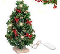Miniature Christmas Tree with Lights for Dolls House, 1/12 Scale Christmas Tree Model Toy, Realistic Christmas Tree Desktop Ornaments, Dolls House Light up Christmas Tree, Doll House Accessories