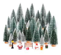 Miniature Christmas Trees, 18PCS Artificial Christmas Trees Miniature Snow Frost Trees Micro Scenery Landscape Trees for DIY Craft Tabletop Decor Home Decor with Resin Mini Christmas Ornaments