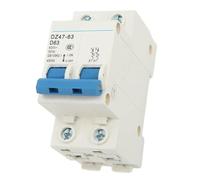 Miniature Circuit Breaker 2P DZ47-63 DIN Rail Air Switch, 4500A Breaking Capacity, PA66 Flame Retardant Shell for Home Office for lighting Protection